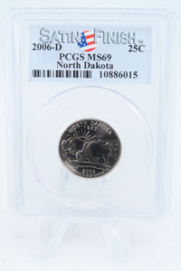 2006-D PCGS SP69 North Dakota Satin Finish State Quarter 25C