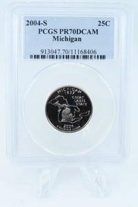 2004-S PCGS PR70DCAM Michigan State Quarter Proof 25C