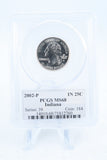 2002-P PCGS MS68 Indiana State Quarter Business Strike 25C