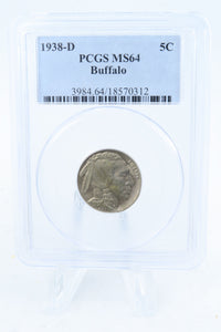 1938-D PCGS MS64 Buffalo Nickel Business Strike 5C