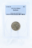 1938-D PCGS MS64 Buffalo Nickel Business Strike 5C