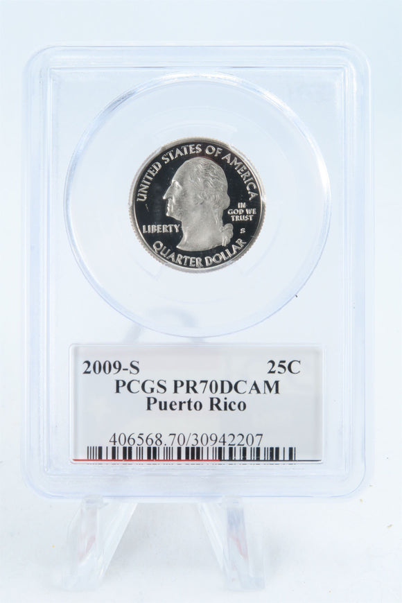 2009-S PCGS PR70DCAM Puerto Rico Quarter Proof 25C