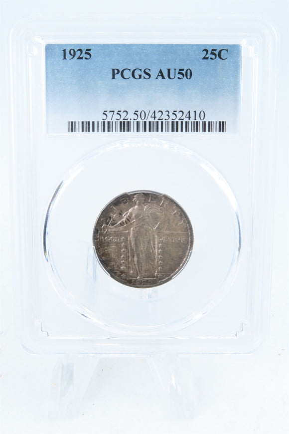 1925-P PCGS AU50 Standling Liberty Quarter Business Strike 25C