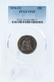1876-CC PCGS VF25 Liberty Seated Quarter Business Strike 25C
