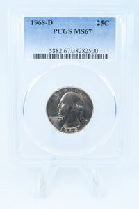 1968-D PCGS MS67 Washington Quarter Business Strike 25C