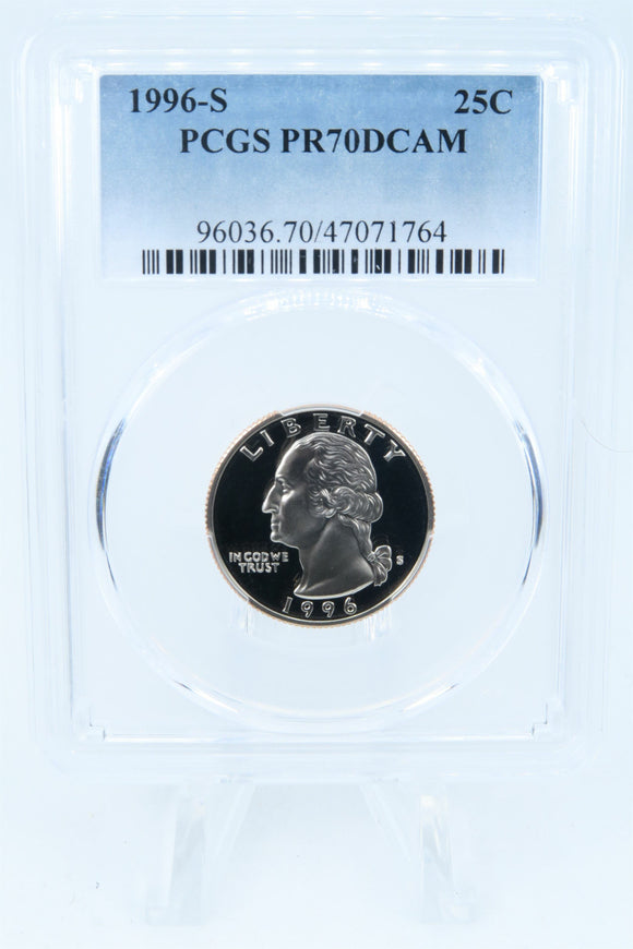 1996-S PCGS PR70DCAM Washington Quarter Proof 25C