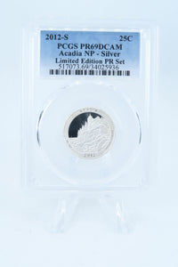 2012-S PCGS PR69DCAM Silver Limited Edition Acadia NP Quarter Proof 25C