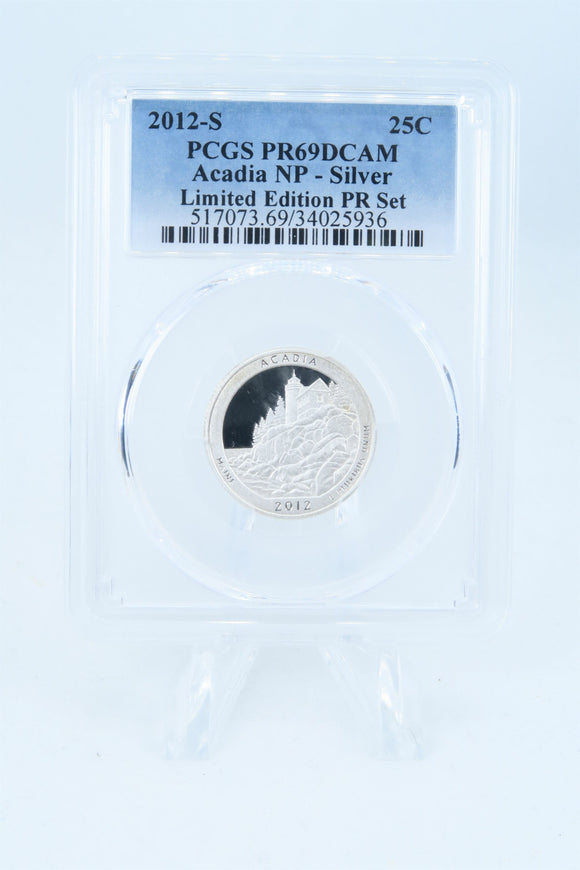 2012-S PCGS PR69DCAM Silver Limited Edition Acadia NP Quarter Proof 25C