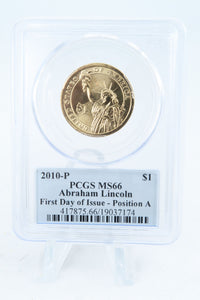 2010-P PCGS MS66 Abraham Lincoln Position A Presidential Dollar