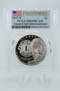 2017-P PCGS PR69DCAM Lions Club International Commemorative Silver Proof