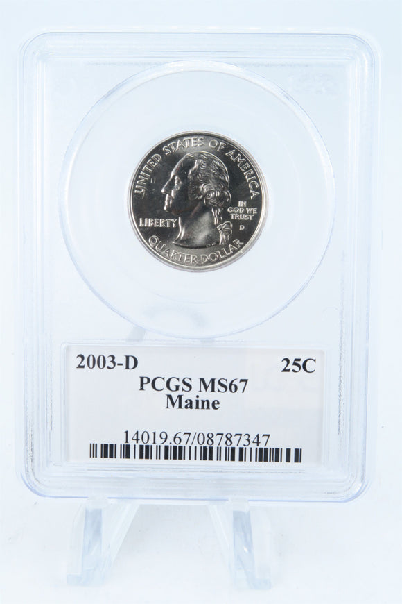 2003-D PCGS MS67 Maine State Quarter Business Strike 25C