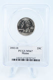 2003-D PCGS MS67 Maine State Quarter Business Strike 25C