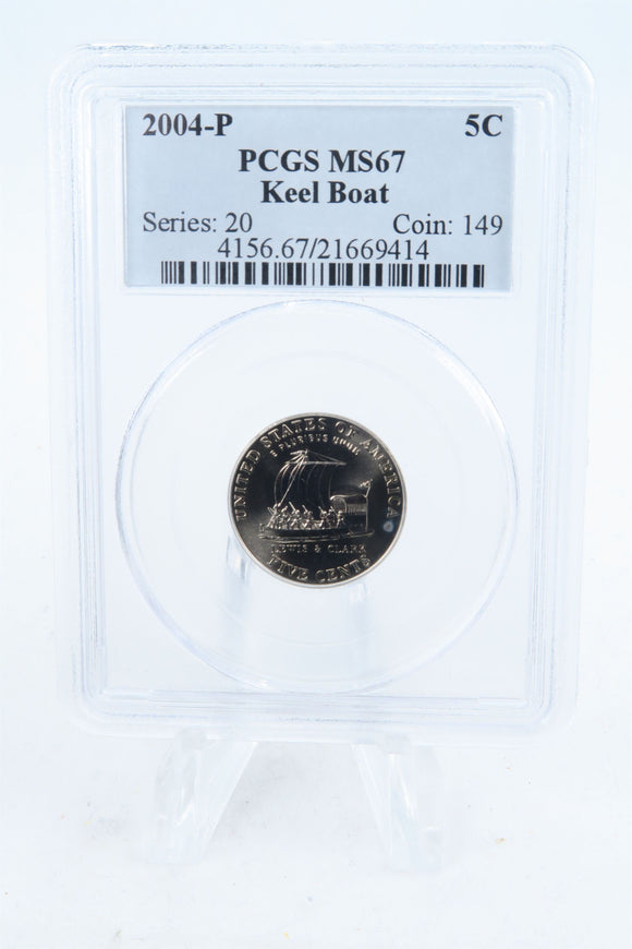 2004-P PCGS MS67 Keel Boat Jefferson Nickel Business Strike 5C