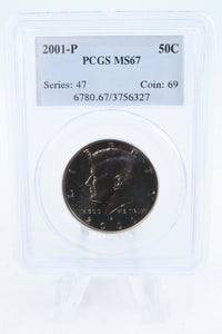 2001-P PCGS MS67 Kennedy Half Dollar Business Strike 50C