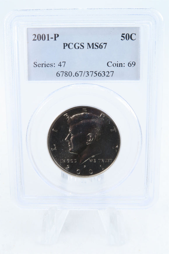 2001-P PCGS MS67 Kennedy Half Dollar Business Strike 50C