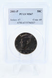2001-P PCGS MS67 Kennedy Half Dollar Business Strike 50C