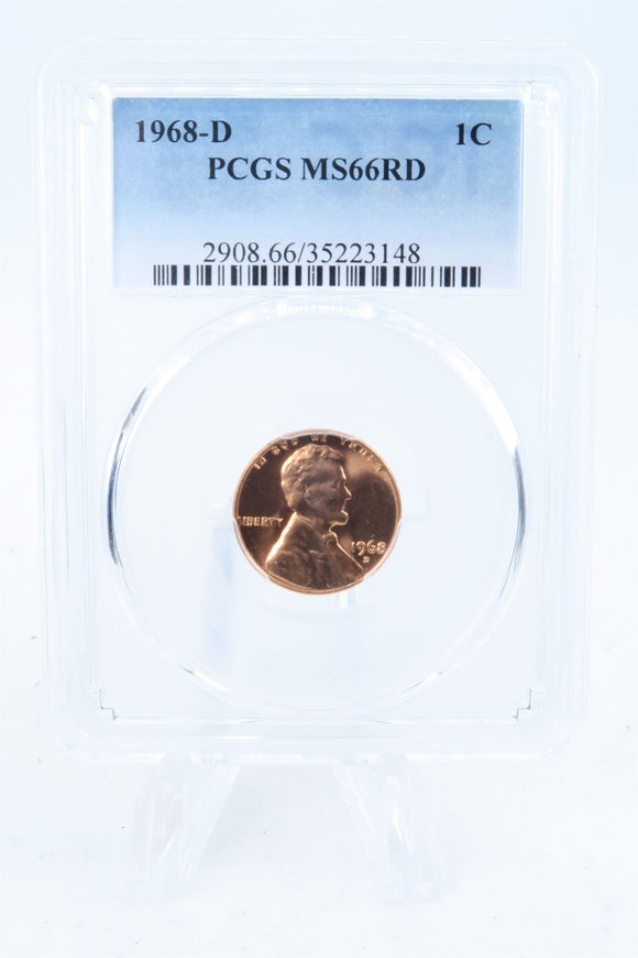 1968-D PCGS MS66RD Lincoln Memorial Cent Business Strike 1C