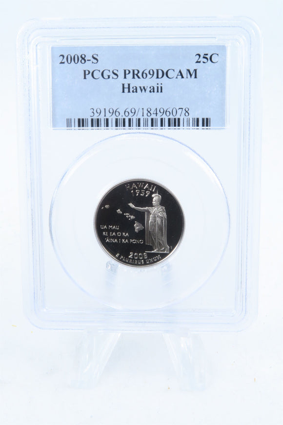 2008-S PCGS PR69DCAM Hawaii State Quarter Proof 25C