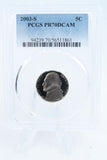 2003-S PCGS PR70DCAM Jefferson Nickel Proof 5C