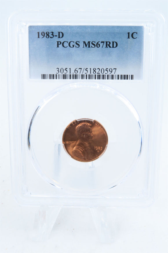 1983-D PCGS MS67RD Lincoln Memorial Cent Business Strike 1C