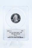 2001-S PCGS PR70DCAM Silver Rhode Island State Quarter Proof 25C
