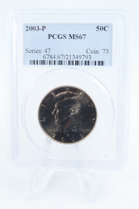 2003-P PCGS MS67 Kennedy Half Dollar Business Strike 50C