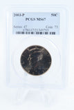 2003-P PCGS MS67 Kennedy Half Dollar Business Strike 50C