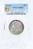 1959-D PCGS MS66 Franklin Half Dollar Business Strike 50C
