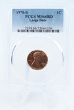 1970-S PCGS MS66RD Large Date Lincoln Memorial Cent Business Strike 1C