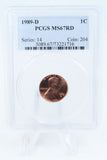 1989-D PCGS MS67RD Lincoln Memorial Cent Business Strike 1C