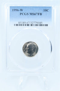 1996-W PCGS MS67FB Roosevelt Dime Business Strike 10C