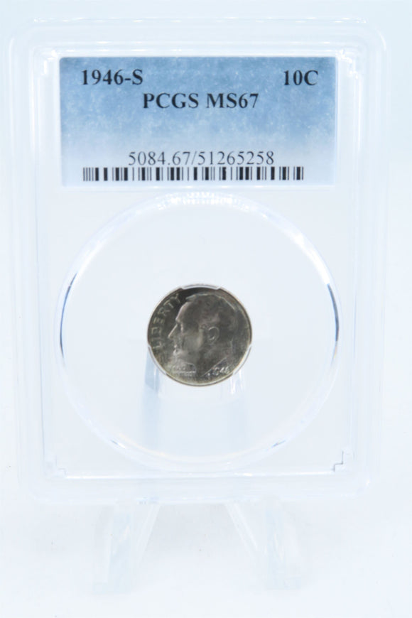 1946-S PCGS MS67 Roosevelt Dime Business Strike 10C