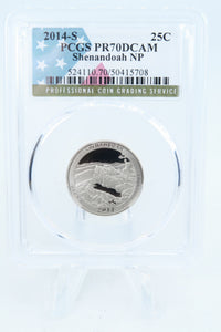 2014-S PCGS PR70DCAM Shenandoah NP Quarter Proof 25C