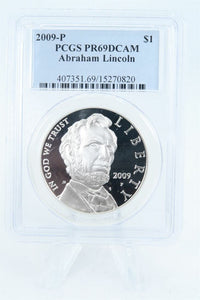 2009-P PCGS PR69DCAM Abraham Lincoln Silver Modern Commemorative Dollar Proof