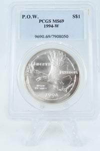 1994-W PCGS MS69 P.O.W. Silver Modern Commemorative Dollar