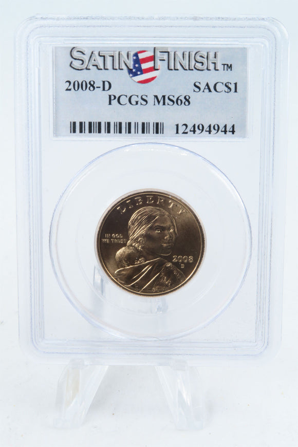 2008-D PCGS SP68 Sacagawea Dollar Satin Finish