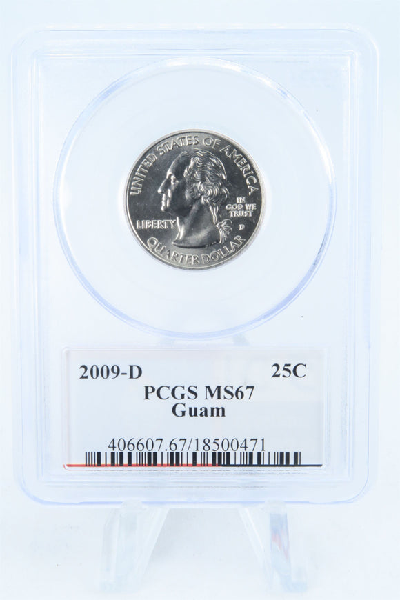 2009-D PCGS MS67 Guam Quarter Business Strike 25C
