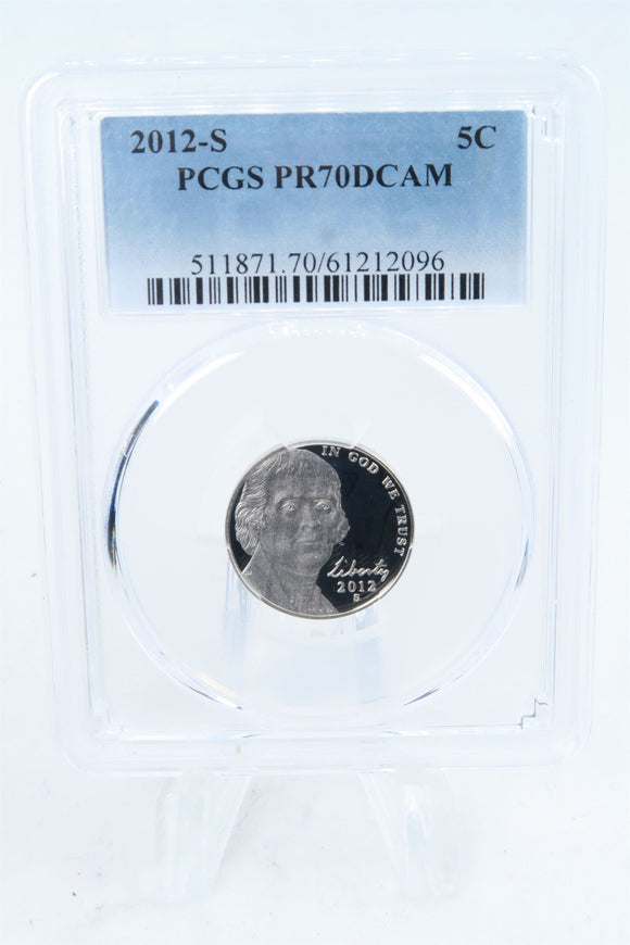 2012-S PCGS PR70DCAM Jefferson Nickel Proof 5C