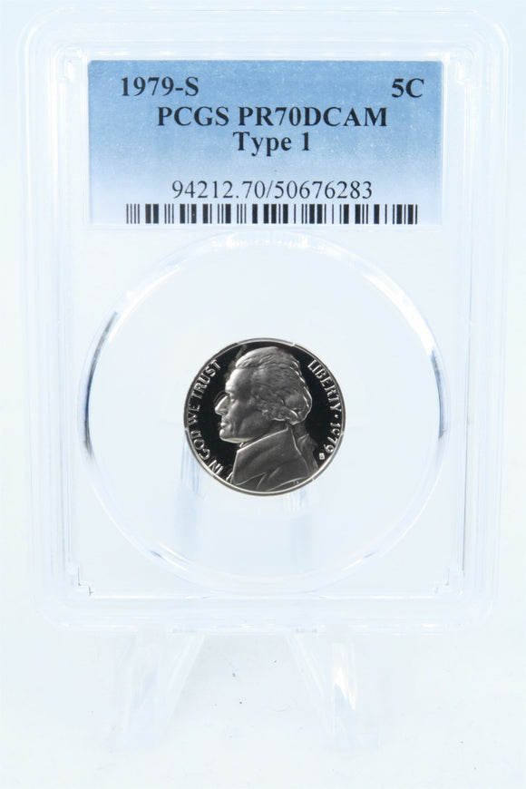 1979-S PCGS PR70DCAM Type 1 Jefferson Nickel Proof 5C