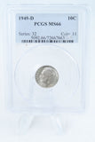 1949-D PCGS MS66 Roosevelt Dime Business Strike 10C