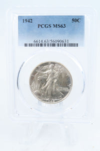 1942-P PCGS MS63 Walking Liberty Half Dollar Business Strike 50C