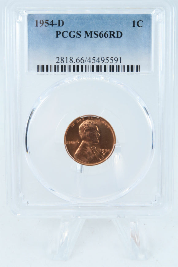 1954-D PCGS MS66RD Lincoln Wheat Cent Business Strike 1C