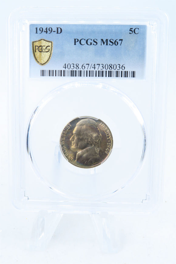 1949-D PCGS MS67 Jefferson Nickel Business Strike 5C