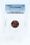 1990-D PCGS MS66RD Lincoln Memorial Cent Business Strike 1C