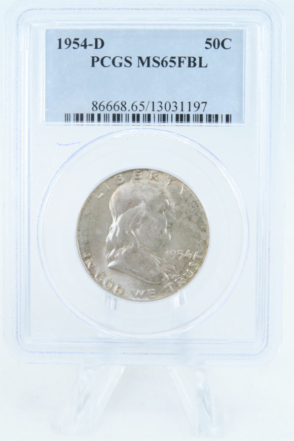 1954-D PCGS MS65FBL Franklin Half Dollar Full Bell Lines 50C