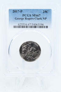 2017-P PCGS MS67 George Rogers Clark NP Quarter Business Strike 25C