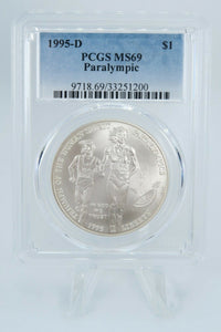 1995-D PCGS MS69 Paralympic Commemorative Silver Dollar Business Strike