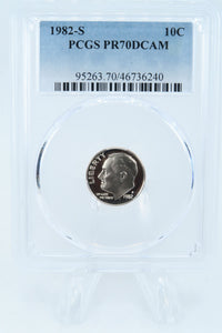 1982-S PCGS PR70DCAM Roosevelt Dime Proof 10C