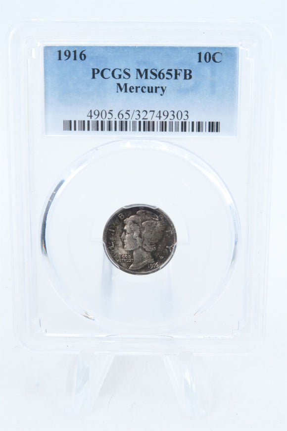 1916-P PCGS MS65FB Mercury Dime Business Strike 10C