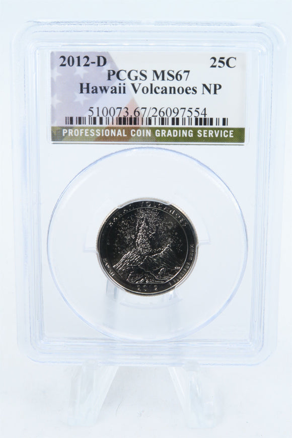 2012-D PCGS MS67 Hawaii Volcanoes NP Quarter Business Strike 25C
